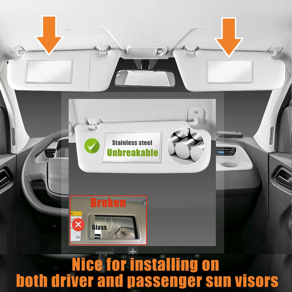 Auto Sun Visor Hd Makeup Mirror,Portable Self-Adhesive Seatback 5007864935061