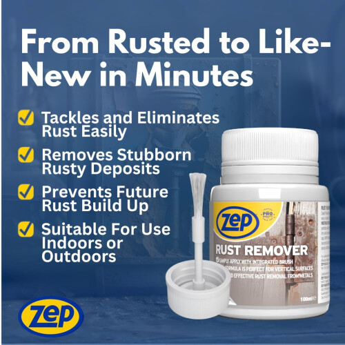 Zep Rust Remover Gel 100ml Non-Drip Formula Fast Acting Gel with
