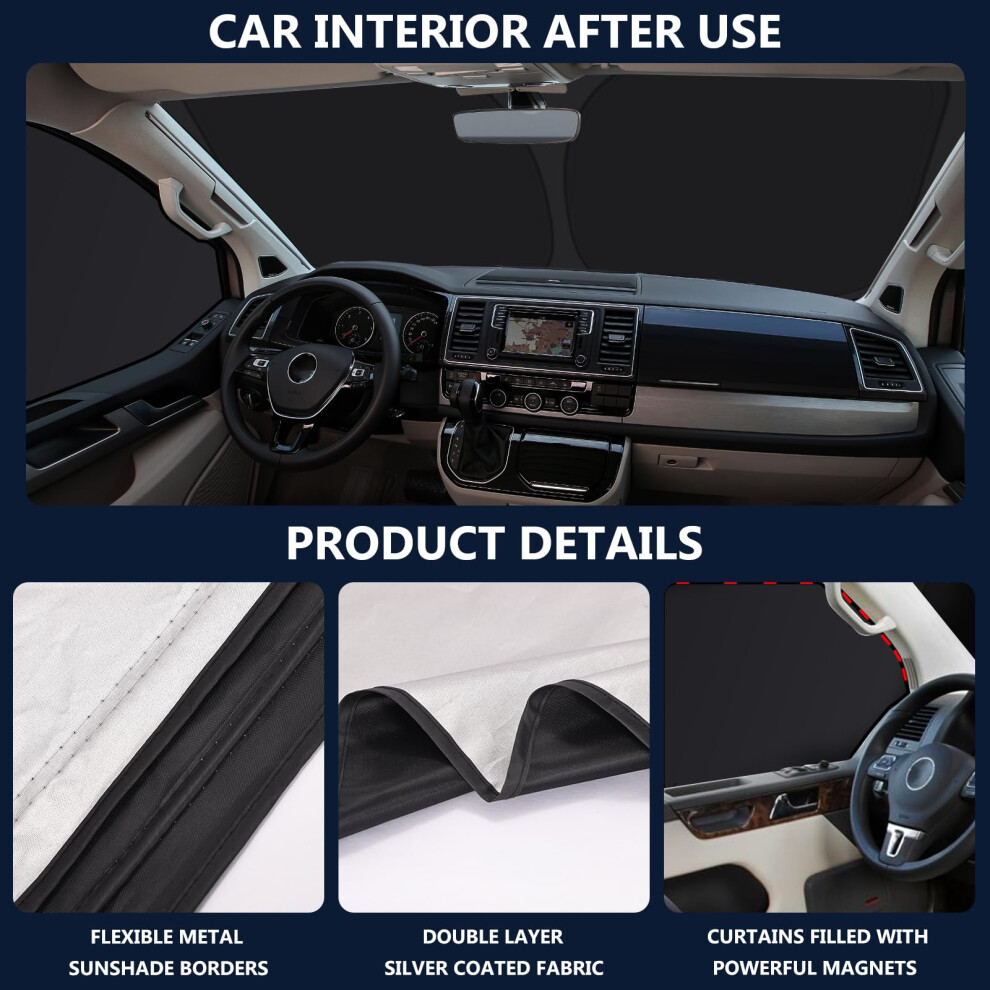 Zatooto Windscreen Cover For Vw T5 T6, 3 Pieces Magnetic Internal 5005179222630