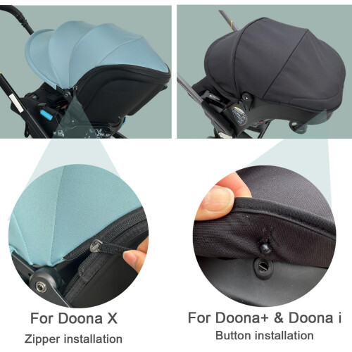 Stroller Replacement Canopy for Doona X/Doona+ / Doona i Car Seat Stroller, 4-Segment Extendable Sunshade, Machine Washable Stroller Accessories with 1