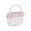 Handbag Shaped High Handle Wicker Shopping Baskets collection Gift Hamper Fabric (White) 4