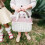 Handbag Shaped High Handle Wicker Shopping Baskets collection Gift Hamper Fabric (White) 3