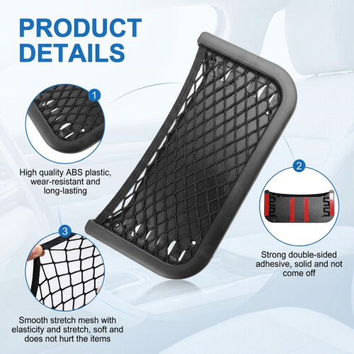2 Pcs Storage Nets Bag for Campervans Elastic Mesh Car Trunk Storage 2