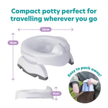 Potette Max 3-in-1 Travel Potty | Award-Winning Compact, Foldable Potty and Toilet Training Seat | Includes x3 Disposable Liners, A Reusable Liner &