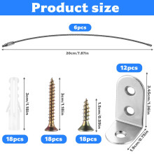 6 Sets Anti Tip Furniture Anchors for Baby Proofing Metal Furniture Wa