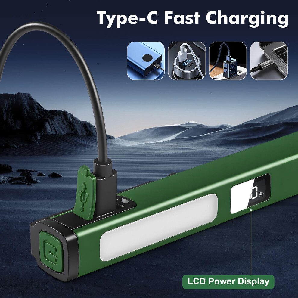 Kssvzz 2 Pack Magnetic Led Work Cob Pocket Torch Rechargeable Light 5005002979113