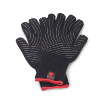 Weber Premium Grill Gloves - Size L/XL, 1 Pair, made of Kevlar blend fabric, Black with Silicone knobs, protection against very high temperatures - B
