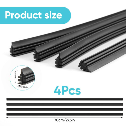 4PCS 28" Wiper Blade Refills - Universal Windscreen Wiper Rubber 1