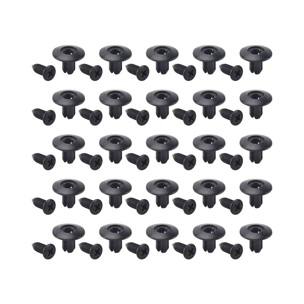 25 Pcs Plastic Push In Bumper Door Rivets Clip 8Mm Hole Black 6031418870422