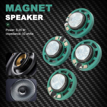 0,25 W 32 Ohm Plast 4 Magnetic HöGtalare med 27 Mm Diameter GröN + Silver
