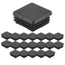 20 Pcs Plastic Square Blanking End Caps Tube Inserts 25mm x 25mm