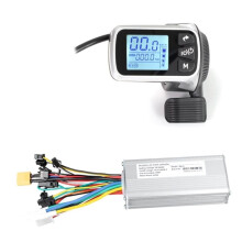Electric Bike Controller Electric Scooter Controller 124DX 24V/36V/48V 500W Brushless Controller with LCD Display Panel