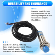 LJ18A3 - 8-Z / BX DC6-36V Rivelatore sensore di prossimita' induttivo tubolare 8 mm NPN