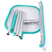 Kit di Manutenzione Della Piscina con Rete per Skimmer per Foglie, Asta Telescopica-18 Pollici Spazzola per Pulizia, Pulizia Dei Detriti da Pareti,