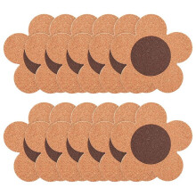 12 Pack 3/8 Inch Dikke Kurk Onderzetters, 4 Inch Bloemvorm Absorberende Natuurlijke Cup Onderzetters Hittebestendige Onderzetters