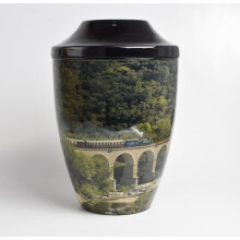Steam Train Iron Cremation Urn for Adult Human Ashes Funeral Memorial Urn with Pull-Off Lid & Free Ashes Bag