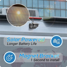 Cámara de Respaldo de Marcha Atrás con Imán de Energía Solar Inalámbrica con Monitor de Visión Trasera de 5 Pulgadas para Campistas, Camiones,