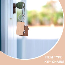 50 Blank Wooden Keychain Rectangular Engraving Key ID Can Be Engraved DIY