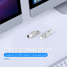 RJ45 Cat7-Kontakter Verktygsfria åTeranväNdbara SkäRmade Ethernet-Avslutningspluggar, Internetplugg, Snabb FäLtinstallation