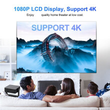 Projecteur Portable 4K 550 ANSI, Mise au Point Automatique 1080p, Correction Trapézoïdale, Android 13, BT5.2, Wi-Fi 6, Vision à 360, Home Cinéma,