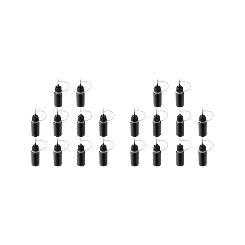 20Pcs Precision Tip Applicator Bottles Black Metal Needle Plastic Bottle 10Ml Precision Tip Applicator Bottles 4712279365884