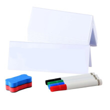 12 Abwischbare Namensschilder für Tische, 8,75" X 3" Namensschilder-Sets für Den Schreibtisch mit Abwischbaren Markern und Schwämmen