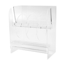 2X Adjustable Label Dispenser Acrylic Sticker Roll Dispenser Sticker Roll Holder Clear Label Holders 4 Disks