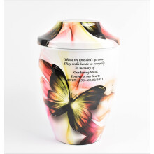Butterfly Cremation Urn for Adult Human Ashes Personalised Funeral Urn, Iron Sheet Metal with Laminated Finish & Free Ashes Bag Included