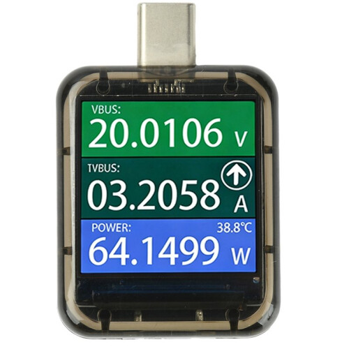 Type-C Power Meter Voltmeter Current Charging Power Detector DC4.5-48V 6A Battery Tester USB Fast Charge Detection