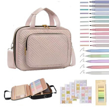 Bible Cover Case for Women, Bible Bag W/Shoulder Strap, Bible Study Supplies Journaling Kit Book Carrying Case