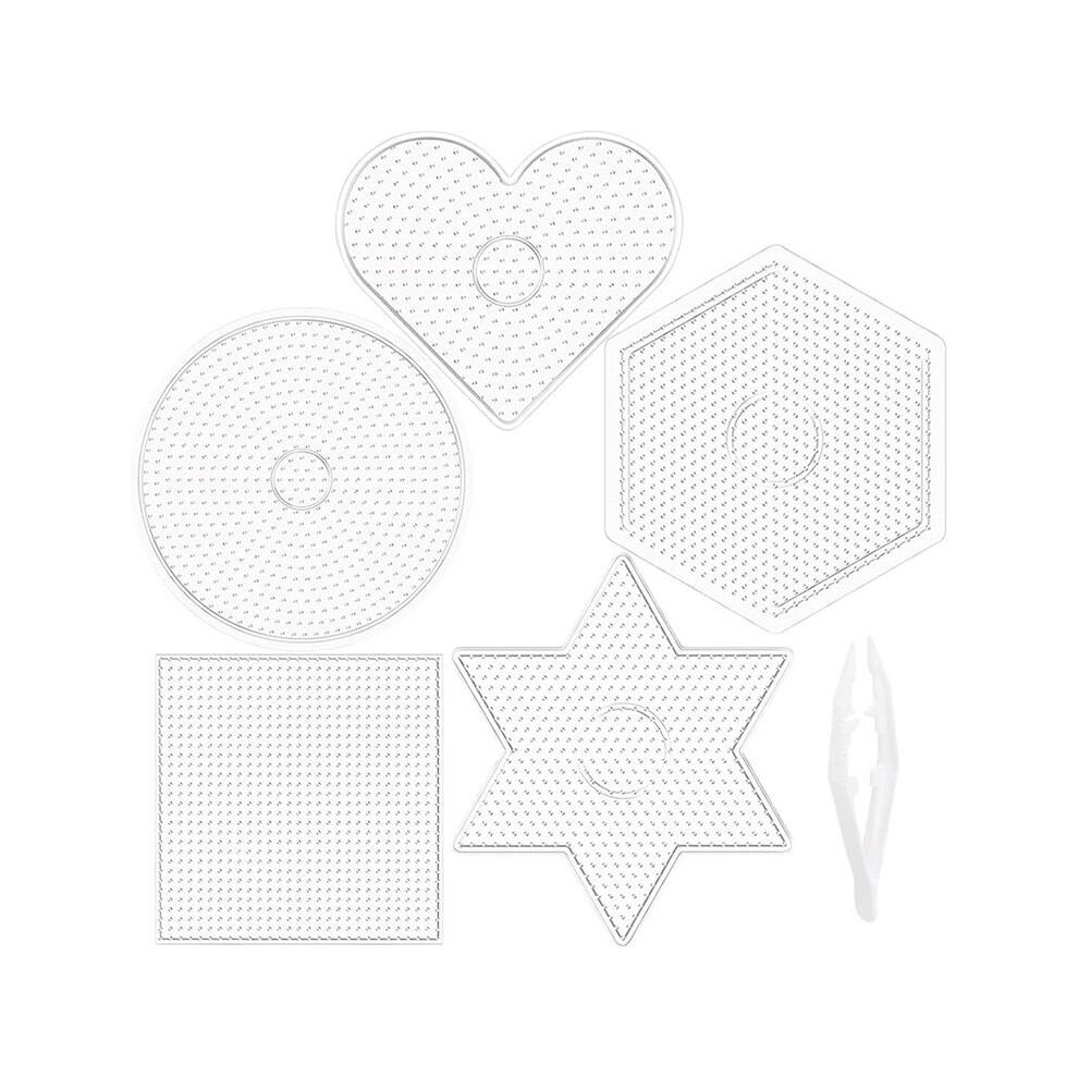 Beading Board - Beading Peg Board,Clear Plastic Peg Board Kit For Kids And Adults - Square, Circle, Heart, Star, Hexagon 4712806656607