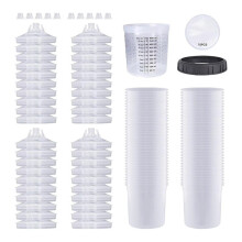 Verfbekers voor Autolakpistool, HVLP-Verfspuitpistool 20 Oz (600 Ml) Kit met 70 Afneembare Filters en Bekervoeringen