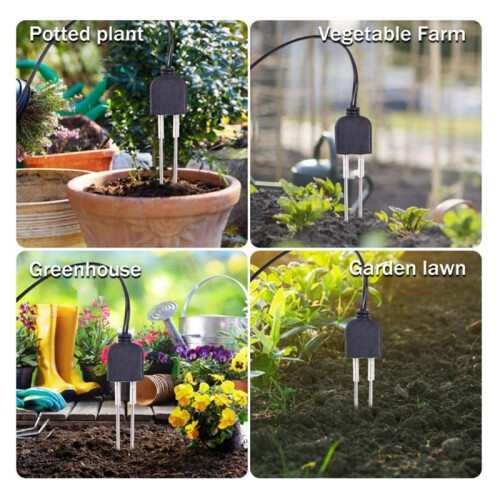 2 Sets Resistive Soil Moisture Meter with Corrosion Resistant Probe, Digital Analog Signal Output 2