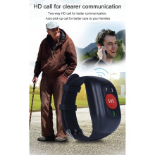 Watch Bracelet 4G LTE GPS Tracker Temperature Sensor SOS Urgent Call and Fall Detection for the Senior