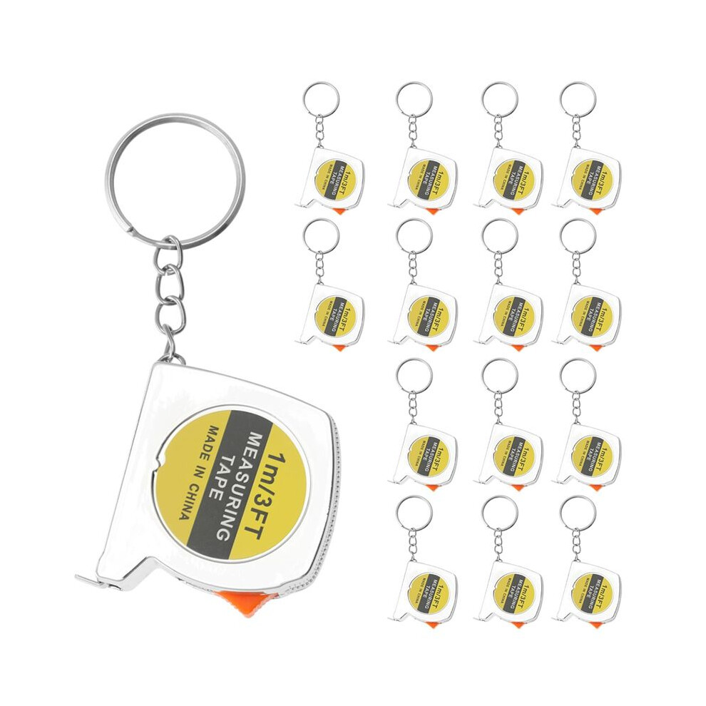 15 Pcs Tape Measure, Retractable Keychain Tape Measurement 1 M/3 Ft Inch/Metric Scale Small Flexible Measuring Tape 6033227382301