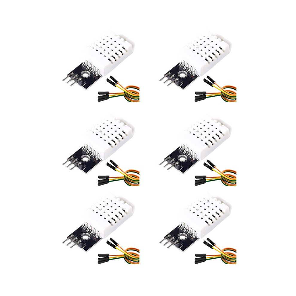 Photos - Console Accessory Jojomino 6 Set Temperature Humidity Sensor Module Digital Temperature Humidity Sensor 3.3V-5V with Wires, DHT22 