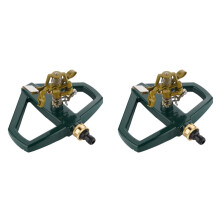 2X Prallsprinkler mit Sockel, Kreisförmiger Sprinkler mit Sprinklerkopf, Gartenschlauchsprinklersystem für Rasen, Hof, Garten