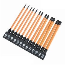 Zestaw 13 Bitów Wkrętakowych Torx Ze Stali S2, T5-T40, Solidne Bity Sześcioramienne, Fosforanowanie Magnetyczne, Części do Narzędzi, 75 mm