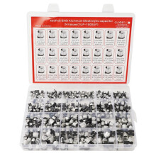 400PCS SMD Aluminum Electrolytic Capacitors Kit 24Values 1uF-1000uF with Storage Box