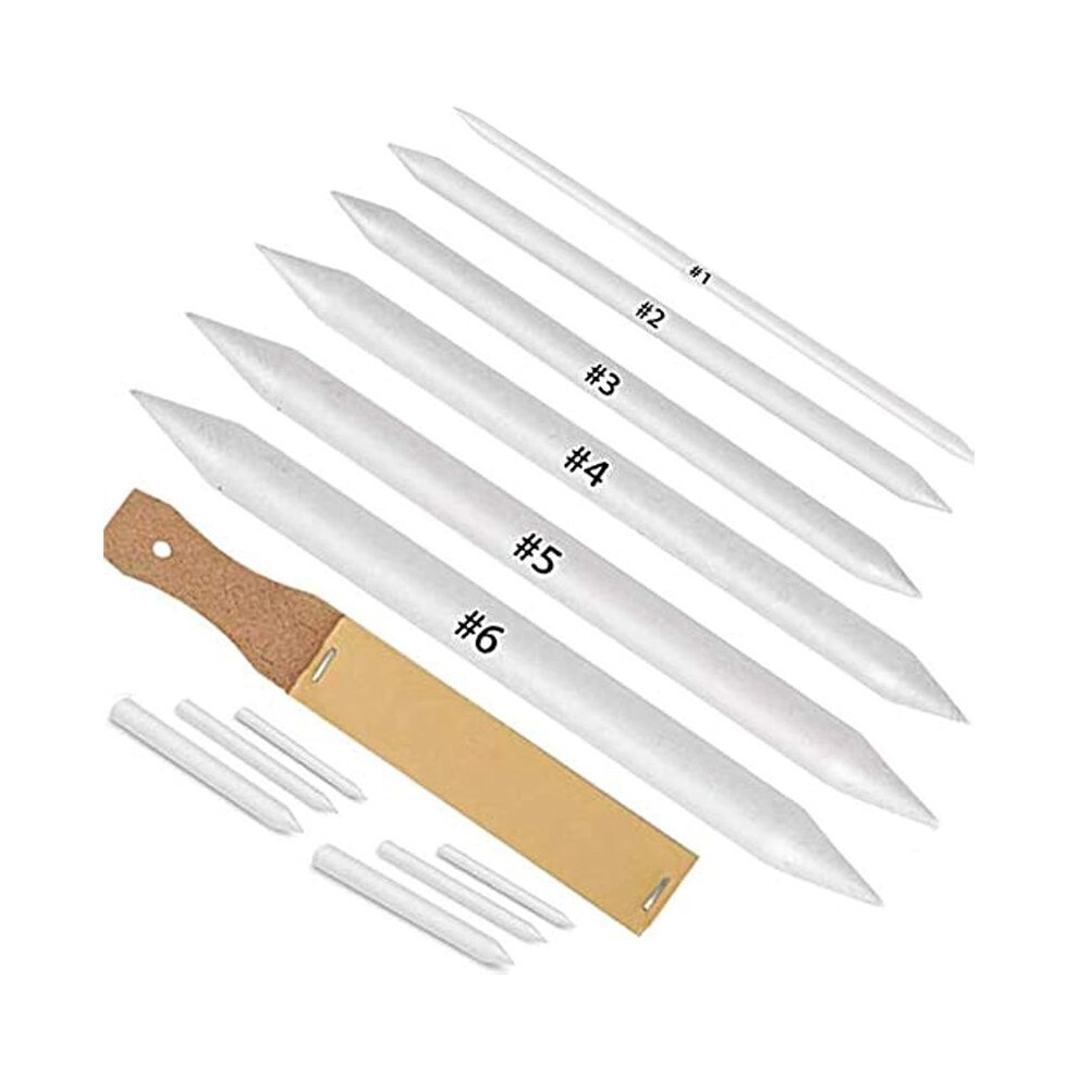 12 Pcs Blending Stumps And Tortillions Paper Art Blenders With Sandpaper Pencil Sharpener Pointer For Student Artist 4711376941397