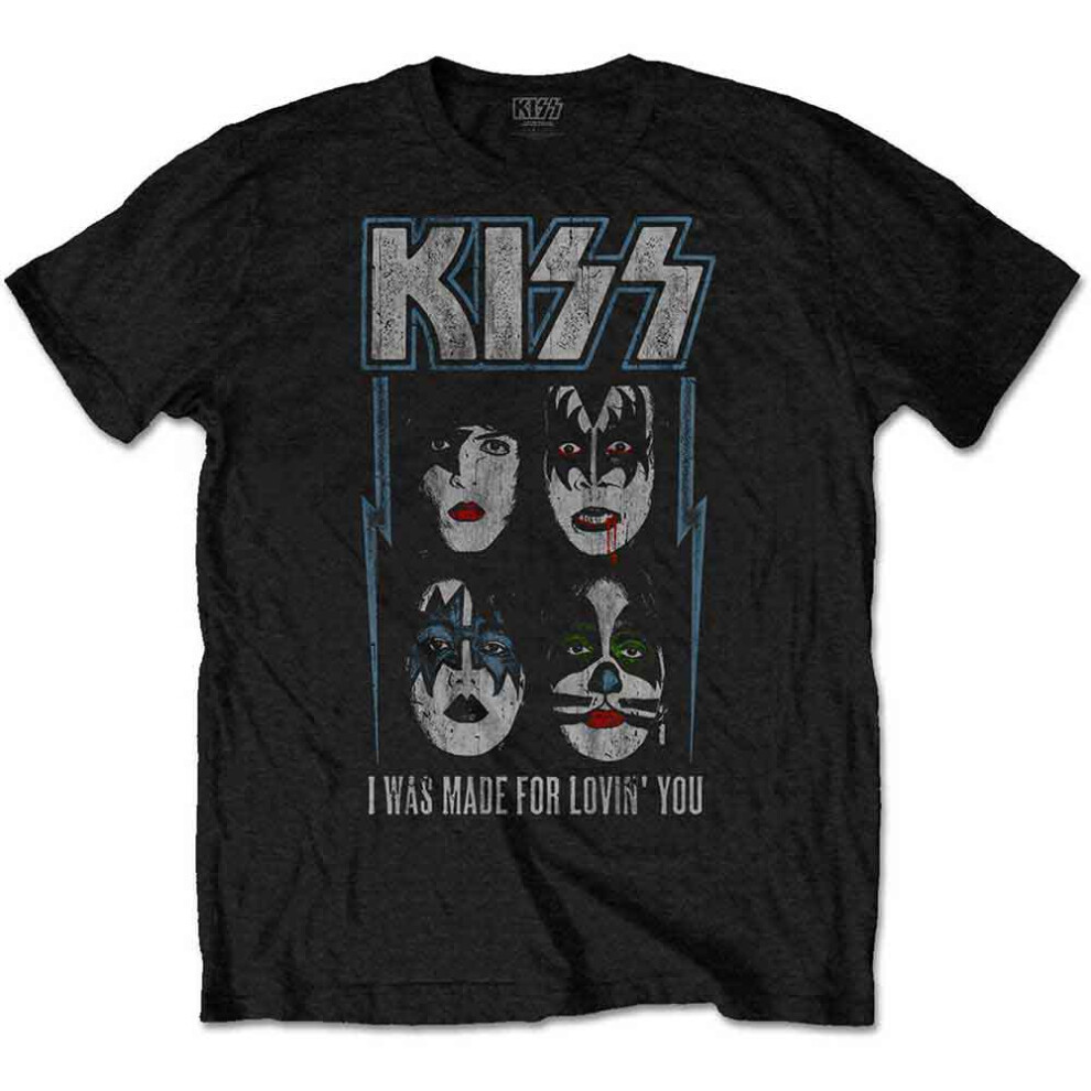 Kiss (Small (5/6 Yrs), ) Kids Made For Lovin You T Shirt Black