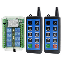 8-Kanals TråDlöS Rf-FjäRrkontrollomkopplare 12V/24V/36V 433MHz FjäRrkontroll Forts. TråDlöS FjäRrkontrollomkopplare DC9V-72V