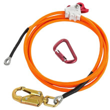 Kit de Corde de Sécurité à Âme en Acier avec Mousqueton et Longe Réglable pour Arboristes et Élagueurs