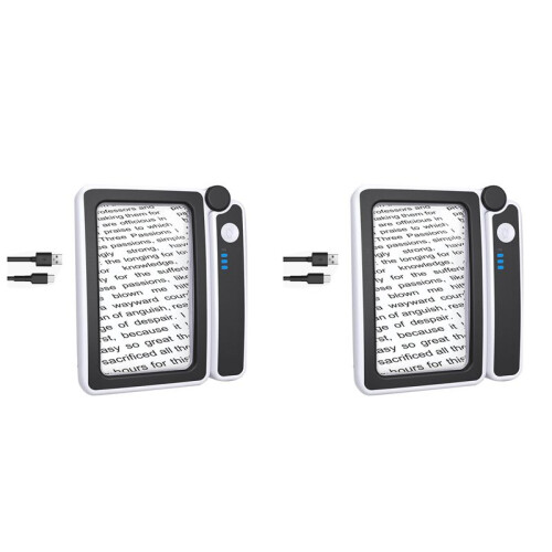 2pcs 4X Large Magnifying Glass with Light for Reading,Lighted Magnifier with 10 LED Foldable Handheld Magnifiers