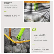 Draagbare Pickleball- en Tafeltennisballengrijper met Uitschuifbare Schep voor Het Verzamelen van Meerdere Ballen Tijdens Trainingen, Blauw