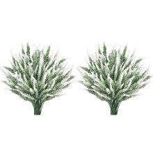 16 Pieces of Artificial Lavender Artificial Flower Arrangement Garden Office Wedding Home Outdoor Decoration White