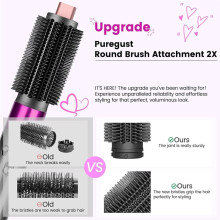 Verbesserte Runde Volumenbürste für Airwrap HS01/05/08 - Flexible Borsten für Mehr Volumen Am Ansatz und Weniger Frizz