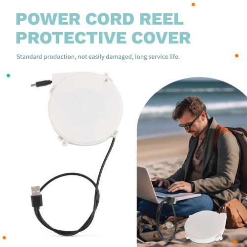 1pc Automatic Retractable Power Reel Cable Data Cable Winding Reel Charging Cable Power Cord Reel Protective Cover 2