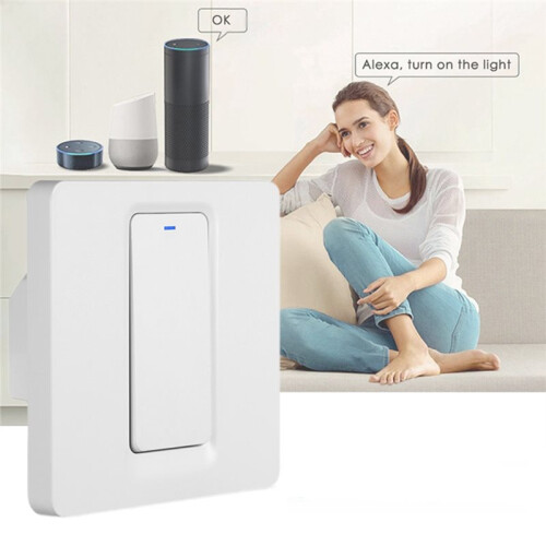 1 Way Tuya WiFi  Light  EU UK Neutral Wire Required  Button Wall Switches with LED Indicator App Control