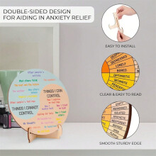 Feelings Wheel Therapy Desk Decor - Double Sided Mental Health Emotions Chart with Stand, Therapist Gifts for Home
